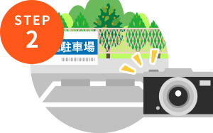 駐車場とカメラのイラスト